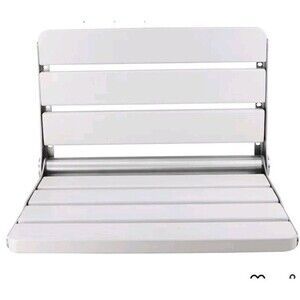 16' Foldable Shower Seat Wall Mounted 400 Ib Max Load White
